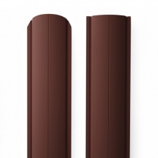 Металлический штакетник Rondo 129 Шоколадно-коричневый двусторонний RAL 8017/8017